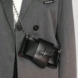 Bead Chain Women's PU Mobile Phone Crossbody Bag For Daily Commute Office Work Solid Color Shoulder Bag Lady Purses