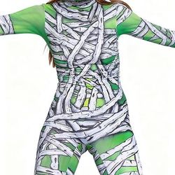 Costume di Carnevale Tuta Intera Costume Cosplay Body Catsuit a Corpo Intero Zombie Mummia Un Pezzo Costume Spaventoso Bambini Adulti Per donna Mascherata martedì grasso Feste Halloween Costumi di