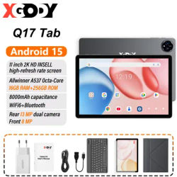XGODY Q17 Tablet A573 Octa-Core CPU 11 inch 2K HD Touch Screen 16GB RAM 256GB ROM Android 15 WiFi6 8000mAh 13MP+8MP Camera