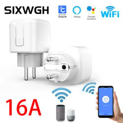 SIXWGH Smart Home Socket WiFi 16A EU/FR Plug Outlet Cozylife Remote Control Timer Power Monitor Support Voice Google Home Alexa