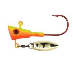 Leland's Lures Crappie Magnet Fin Spin Blood Series Jig - Mean Green