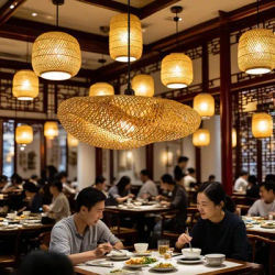 Nouvelles lampes suspendues en bambou plafonniers rotin osier Lustre tricoté à la main tressage suspendu maison salle à manger tressé décoration chaude