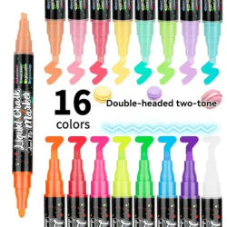 16 Colors Liquid Chalk Markers-Washable&Wet Erase Chalk Maker Pens For Blackboard Whiteboard Light Bulb Glass Window Graffiti Ar