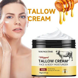 ​Beef Tallow Paste Deeply Moisturizer Honey Balm Brightening Wrinkle Remover Grass Fed Tallow Wild Honey Face Body Cream Skin