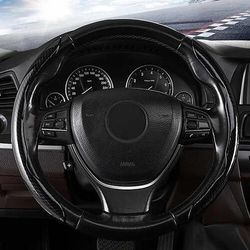 Coprivolante per auto in silicone antiscivolo effetto fibra di carbonio, vestibilità universale, elegante, antiscivolo, con impugnatura morbida, protezione per interni auto, accessorio di guida confortevole