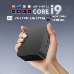 NEW Core i9 8950HK Portable Mini PC Computer Windows 11 16GB 1/2TB SSD Gaming Computer WiFi 6 USB office Mini Desktop PC