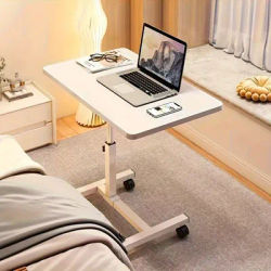 Multifunctional Bedside Table with Adjustable Height and Rotating Top Design - Suitable for Dormitory and Home Use