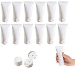 5PCS Mini 15ml-100ml Empty White Plastic Soft Tubes Bottles Reusable Travel Cosmetic Containers For Hand Lotion Shampoo Creams