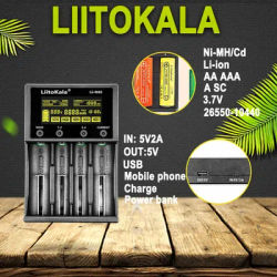 LiitoKala Lii-M4 M4S 18650 LCD Display Smart Charger Test Capacity Suitable For 3.7V 26650 18350 21700 18500 1.2V AA AAA 4 Slots