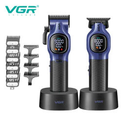 VGR 886 Man Hair Clipper Set 9000 Rpm Haircut Machine Rechargeables Full Set Base Hair Trimmers Man 37