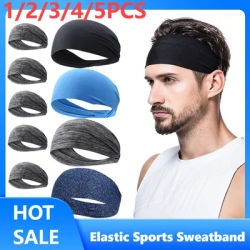 5/4/3/2/1PCS Sports Sweatband Quick Dry Headband Soft Breathable Sweat Absorbent Head Band Outdoor Sport Running Yoga Headband