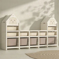 Children's Indoor Playground Furniture Living Room Cabinets Bookshelf Toy Storage Organizer Kindergarten Storage Cabinet for Kid