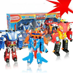Yuan Qi Xing Hong 2-In- Toy Set Lightning adow Thunder Star God Transforming Robot Fla Spirit Knight Full Set Flame Illu...