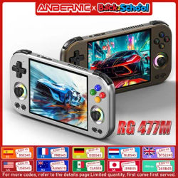 ANBERNIC RG 477M Retro Handheld Game Console Aluminum Alloy CNC Android 14 4.7 Inch LTPS In-Cell Touch Screen 5300mAh RG477M