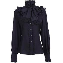 Retrò Vintage Rococò Medievale Blusa / Camicia Manica a Balze Principessa Vampiro Regina Pizzo Fiocco Tinta unita Costume Per donna Costumi da pirata Reale Stile Steampunk Mascherata Casual Quotidiano