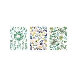 Transfert "Rub on" fleurs botaniques, 3 feuilles