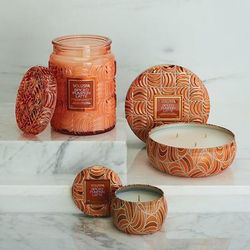 Voluspa Spiced Pumpkin Latte Candle Collection - Embossed Glass Candle - Frontgate