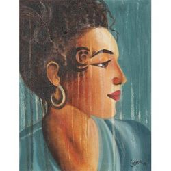 Femme Fetale,'Signed Unstretched Impressionist Painting of Woman'