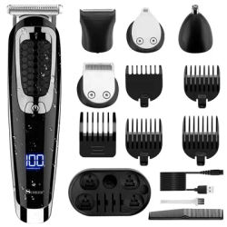 Surker 5-in-1 Electric Hair Wash Trimmer for Men USB Rechargeable Waterproof Beard Sculpting Clip Grooming Kit
