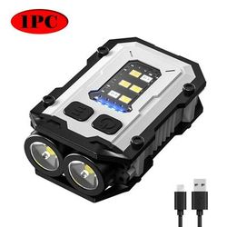 Mini EDC Keychain Light: USB Rechargeable Flashlight Waterproof Work Light For Outdoor Camping, With Tail Magnet White 1Pc