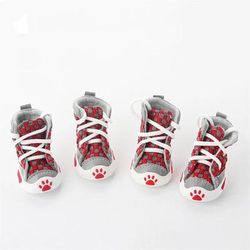 Football Style Dog Shoes Small Pet Boots In 4 Colors M red