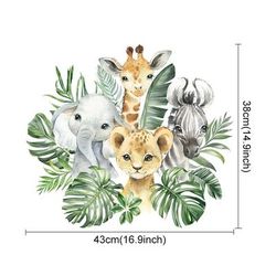 Forest Animal Wall Sticker: Bear, Fox, Rabbit Watercolor Decals For Nursery 4