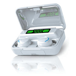 Flux 7 TWS Earbuds W Wireless Charging Case & Power Bank white