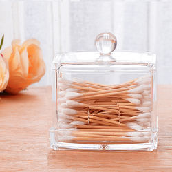 Acrylic Cotton Swabs Storage Holder | Cotton Swabs Box | Cotton Pads Holder Style C