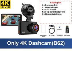 E ACE Dual Dash Cam With 4K Front And 2.5K Rear Camera Support For GPS WiFi Parking And Loop Recording 65 Gb version 1