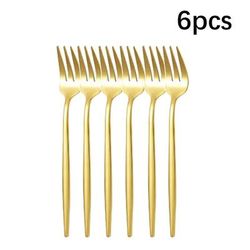 Stainless Steel Cutlery Set: Ideal For Banquets & Restaurants Steak Forks, Dessert Spoons, Fruit Forks (5pcs 30pcs) 6pcs Tea Spoons