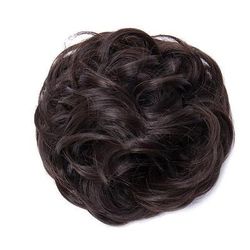 Chic Rose Bun Hair Scrunchie Quick Styling, Durable Synthetic, Easy Maintenance, Ideal For Daily Wear Dark Brown