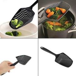 Spoon Filter Cooking Shovel Strainer Scoop Nylon Kitchen Accessories rose Red