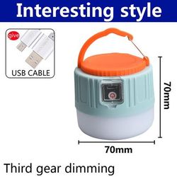 1000W Solar LED Camping Light: Waterproof, USB Rechargeable, Portable Lantern For Outdoor Tent, Emergency, BBQ, Hiking 60W Not Solar
