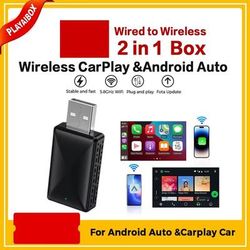 PLAYAIBOX 2 In 1 Wireless CarPlay & Android Auto Adapter, For IPhone Android In Benz, Audi, Kia, Jeep & More PLAYAIBOX 2 In 1 Wireless CarPlay & Android Auto Adapter, For IPhone Android In Benz, Audi, Kia, Jeep & More