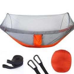 Treehouse Mosquito Net Hammock Gray Orange