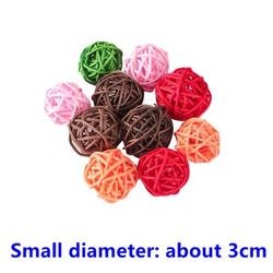 Parrot Rattan Ball Toys: Fun Bird Cage Accessories For Chewing & Playing (2pcs) Color: ID 3cm