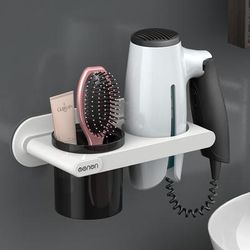 Hanging Hair Dryer Storage Rack White (Premium)