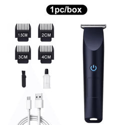 PrecisionPro Cordless Hair And Beard Trimmer USB Rechargeable Adjustable Blades black