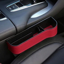 Car Seat Gap Slit Pocket Red Left Side