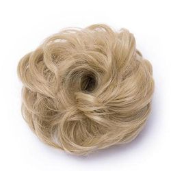 Chic Rose Bun Hair Scrunchie Quick Styling, Durable Synthetic, Easy Maintenance, Ideal For Daily Wear Ash Blonde