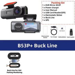 Mini 4K UHD GPS WiFi Dual Lens Dash Cam With Night Vision And Parking Mode b53p bl 128g