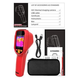 Handheld Thermal Imager, Industrial Infrared Camera, 15 Color Modes, Ideal For PCB, Pipeline & Fire Safety Inspection red