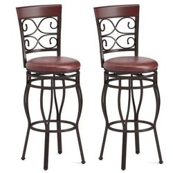 Set Of Bar Stool With Backrest And Footrest, Durable 360 Swivel Bar Stools With Ergonomic Footrest For Indoor Use Set Of Bar Stool With Backrest And Footrest, Durable 360 Swivel Bar Stools With Ergonomic Footrest For Indoor Use