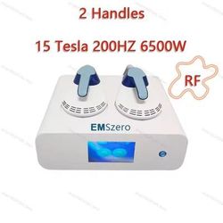 EMS Body Sculpting Machine 15 Tesla Hi EMT Slimming And Muscle Toning us 2 Handles + Rf