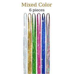 48 Inch Fairy Hair Tinsel Kit 1200 Sparkling Hair Extensions In 12 Colors mixed Colors 36 Inches