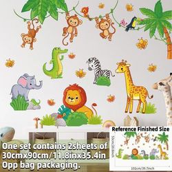 Safari Jungle Woodland Animals Wall Decals For Nursery Kids Bedroom Decor Jungle Animals B