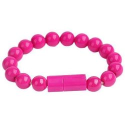 Beaded Charging Bracelet Hot Pink iPhone