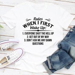 Rules When I First Wake Up White XL