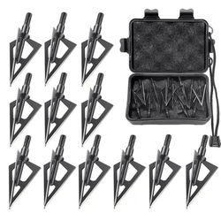3 Blade Grain Hunting Broadheads, Compatible With Crossbow & Compound Bow 3 Blade Grain Hunting Broadheads, Compatible With Crossbow & Compound Bow