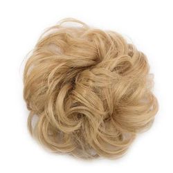 Chic Rose Bun Hair Scrunchie Quick Styling, Durable Synthetic, Easy Maintenance, Ideal For Daily Wear Sunflower Blonde